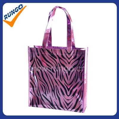 Custom pink metallic laminated promotional bag 